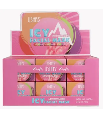 Ushas Icy Facial Mask cu Niacinamide – Mască Facială Iluminatoare și Revitalizantă, Cod HA324 Engros