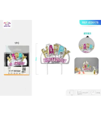 Lumanari aniversare Engros, 8 cm, Happy Birthday