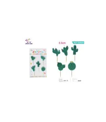 Set lumanari aniversare Engros, 8.5 cm, set 5 buc, cactusi