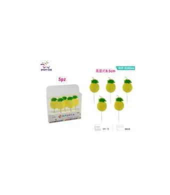 Set lumanari aniversare Engros, 6.5 cm, set 5 buc, ananas