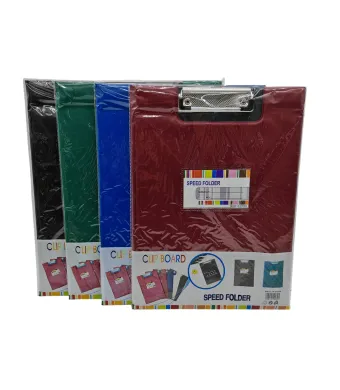 Clipboard Dublu A4 cu Loc pentru Etichetă – Culori Asortate – Vânzare Engros