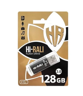 Stick USB Hi-Rali 128GB, USB 3.0, Negru, Carcasă Metalică, Compact și Rezistent, Transfer Rapid de Date engross