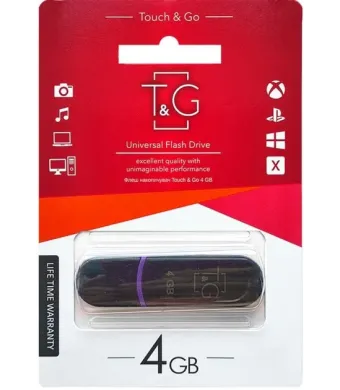 USB 4GB T&G Classic Negru, viteză scriere 4 MB/s, viteză citire 10 MB/s, carcasă plastic engross