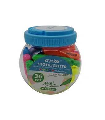 Set 36 Markere Evidențiatoare Mini – GXin – Culori Asortate