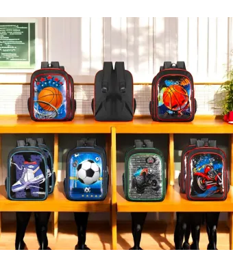 Ghiozdan băieți H660 – model sport cu imprimeu 3D, 41x30x12 cm, poliester, design unicat Engros