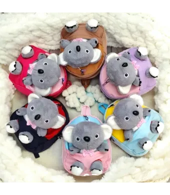 Ghiozdan copii cu jucărie koala 3D din pluș – model adorabil 28x22x10 cm – H682 Engros