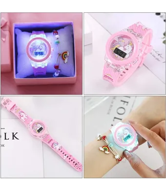 Ceas Digital Copii cu Personaje & Iluminare LED – Modele Unicorn, Prințese, Minnie ,En-gros
