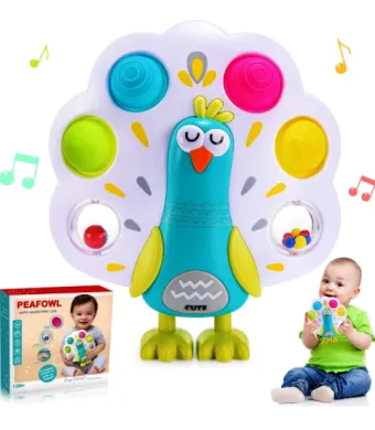 Jucarie motrica pentru bebe Paun cu pop-it  Engros