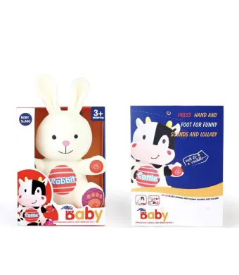 Jucărie de Pluș Interactivă Iepuraș Engross – 24 cm cu Sunete Amuzante și Lullaby, Peste 3 Luni, Cadou Perfect pentru Bebeluși