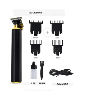 Aparat de Tuns Profesional, Trimmer, 4 Capete, USB, Tuns Par si Barba, ENGROS