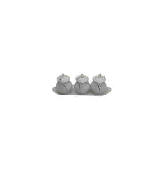 Set 3 recipiente condimente Egros ceramica, 10 cm borcănelul