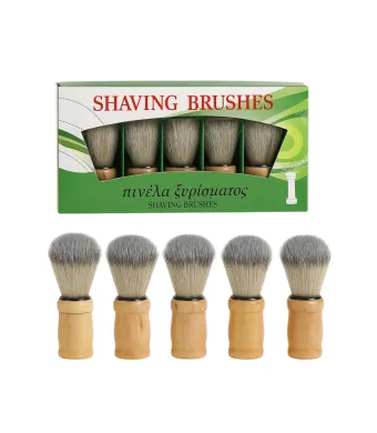 Pamatuf pentru Barbierit 10cm, 6/set cu Maner din Lemn Engros