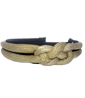 Cordeluta/bentita/coronita cu decor snur impletit, auriu , G5-9Au