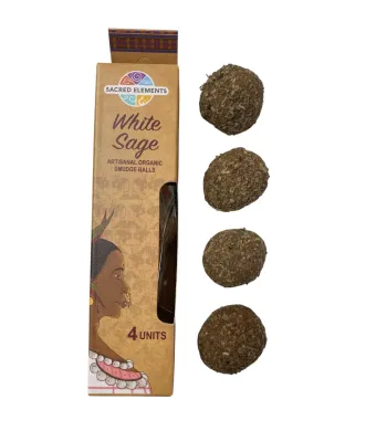 Smudge Balls WHITE SAGE pentru purificare, 4 buc/set