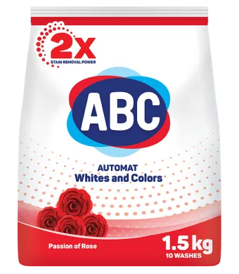 Detergent de Rufe ABC Engros, Automat, Pudra, 1.5 Kg, Passion of  Rose  White&Color