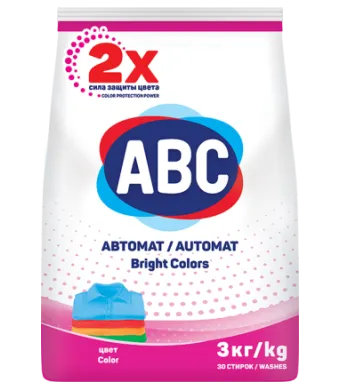 Detergent de Rufe ABC Engros, Automat, Pudra, 3 Kg, Color