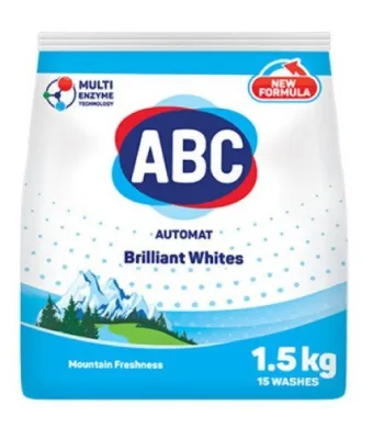 Detergent de Rufe ABC Engros, Automat, Pudra, 1.5 Kg, Mountain Freshness White