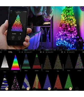 Instalatie Smart RGB Lungime 8m pentru Brad Craciun cu Aplicatie, ENGROS