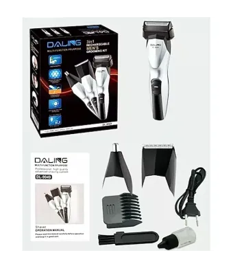 Aparat de tuns facial 3 in 1 Daling DL-9049 cu 3 capete detasabile, ENGROS
