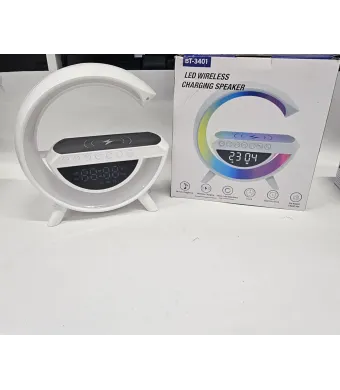 Ceas cu alarmă multifuncțional – boxă Bluetooth cu încărcare wireless și lumină LED Engros