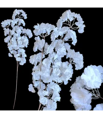 Floare de cires 97cm 3 ramuri, floare artificiala alba en-gros