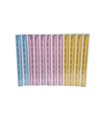 Rigle Engros din  plastic 30 cm, cu tabla inmultirii, diverse culori