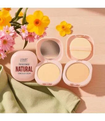 Pudră Compactă cu Oglindă și Burețel Ushas Natural – Cod UF093B – Set 12 Bucăți Engros