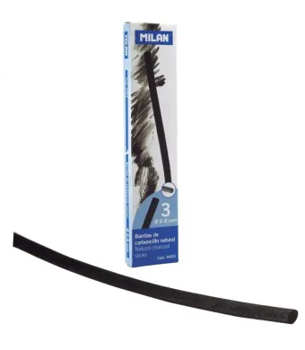 Carbune Natural pentru Desen, Milan 6-8mm - Set 3 buc, Engross