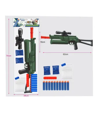 Pusca Assault Rifle, cu bile de apa si ventuze din buret 6511110050716 Engros