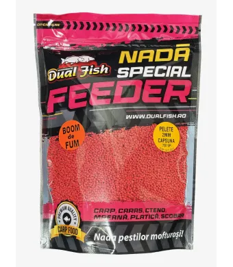 PELETE 2MM, BOOM DE FUM SPECIAL FEEDER, AROMA DE CAPSUNA, 750GR, DUAL FISH