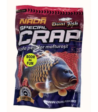 PELETE 4MM, BOOM DE FUM SPECIAL CRAP, AROMA DE CAPSUNA, 750GR, DUAL FISH