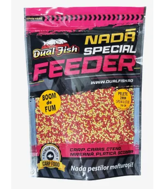 PELETE 2MM, BOOM DE FUM SPECIAL FEEDER, AROMA DE CAPSUNA& USTUROI, 750GR, DUAL FISH