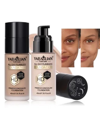 Fond de Ten HD Yabaolian All Day Flawless Y7040 – Primer, Corector și Acoperire Perfectă, 12 Bucăți/Set Engros