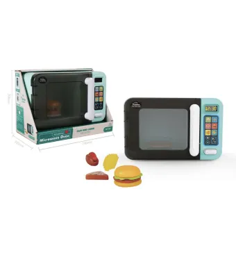 Cuptor cu Microunde de Jucărie cu Lumină și Sunet Engros – Set Bucătărie Copii 3+, Alimente Incluse, Joacă Educativă