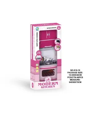 Bucătărie de Jucărie Roz “Modern Kitchen” cu Lumini și Sunete pentru păpuși Engros – Set Compact pentru Copii 3+, Joc de Rol Educativ