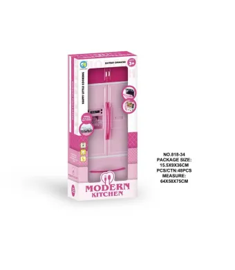 Frigider de Jucărie Roz „Modern Kitchen” cu Uși Mobile și Funcții Interactive pentru păpuși Engros – Jucărie Educativă pentru Copii 3+ Ani