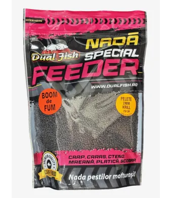 PELETE 2MM, BOOM DE FUM SPECIAL FEEDER, AROMA DE KRILL, 750GR, DUAL FISH