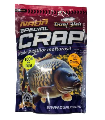 PELETE 4MM, BOOM DE FUM SPECIAL CRAP, AROMA DE TROPICAL, 750GR, DUAL FISH