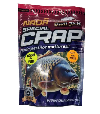 PELETE 4MM, BOOM DE FUM SPECIAL CRAP, AROMA DE USTUROI, 750GR, DUAL FISH