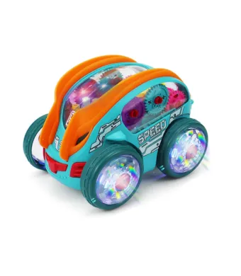 Masina cu lumini si sunete, Jucarie interactiva si distractiva, transparenta, rotativa 360 de grade, care se rostogoleste 6511110046702 Engros