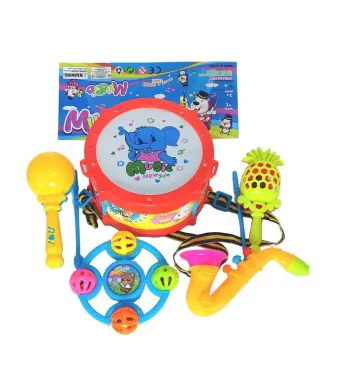 Set toba cu Instrumente Muzicale , trompeta si tamburina 6511110050686 Engros