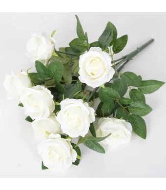 Buchet Trandafiri Artificiali ,9 Capete , 43cm