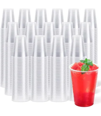 Pahare din plastic 400ml transparente 50buc/set,  Engros