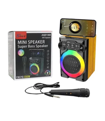 Boxă Bluetooth multifuncțională (BT/USB/card TF/FM/MIC, 5W putere, cu lumini colorate, gestionare a încărcării, baterie de 3.7V cu capacitate de 1200 mAh, port de încărcare tip C),en gross
