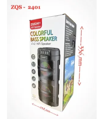 ZQS-2401 – Boxă portabilă Bluetooth de 4 inch, reîncărcabilă, cu BT/USB/card TF/FM și lumină RGB colorată,EN GROSS