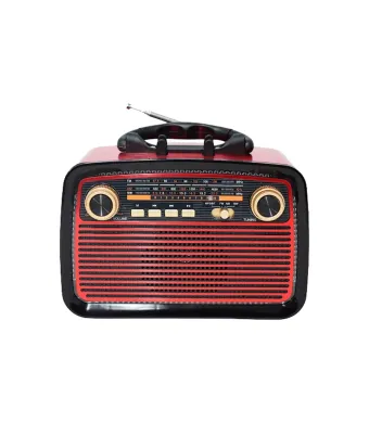 Radio portabil KTF-1467, AM/FM/SW, Bluetooth, USB, TF, baterie reîncărcabilă wireless, lanternă, design vintage, cablu inclus engross