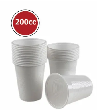 pahar din plastic 200ml set de 100buc/set Alb,  Engros