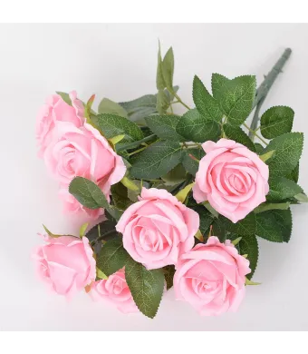 Buchet Trandafiri Artificiali ,9 Capete , 43cm