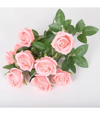 Buchet Trandafiri Artificiali ,9 Capete , 43cm