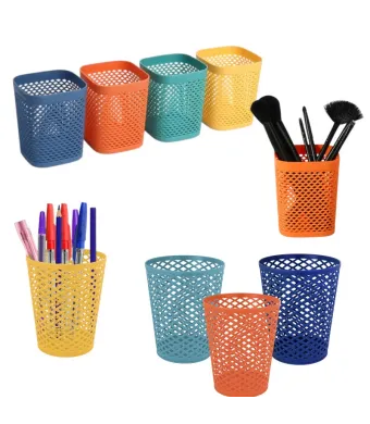 Suport Birou din Plastic 12x10cm, Model Perforat, Diferite Culori pentru Accesorii Engros
